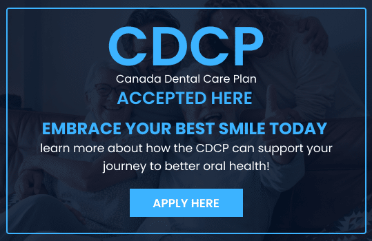 Canada Dental Care Plan accepted here banner for Aurora Dental Group in Lacombe AB