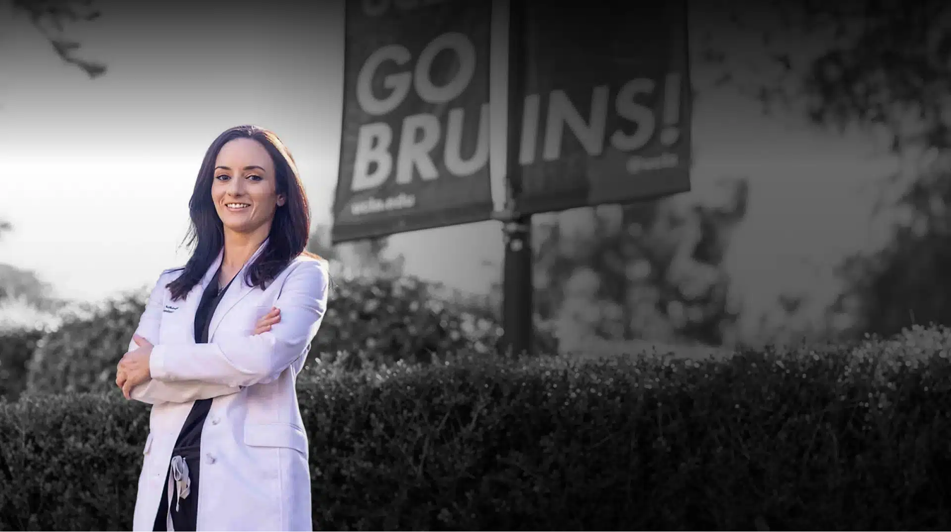 Professional female dentist smiling at Burbank dental practice location.