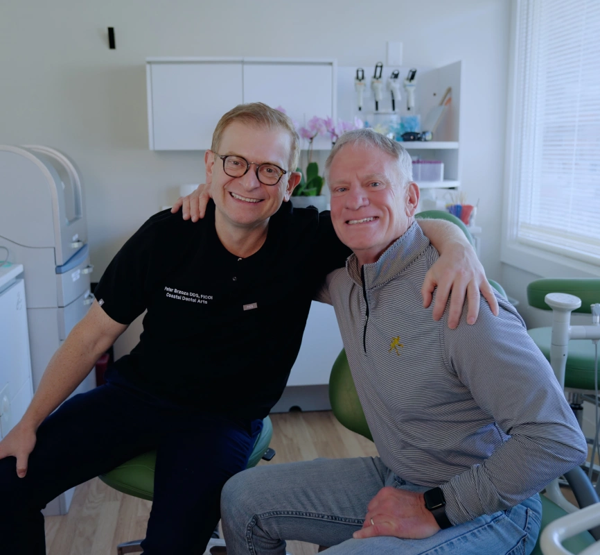 Dentist in Peabody Dr. Peter Brzoza, DDS with happy patient