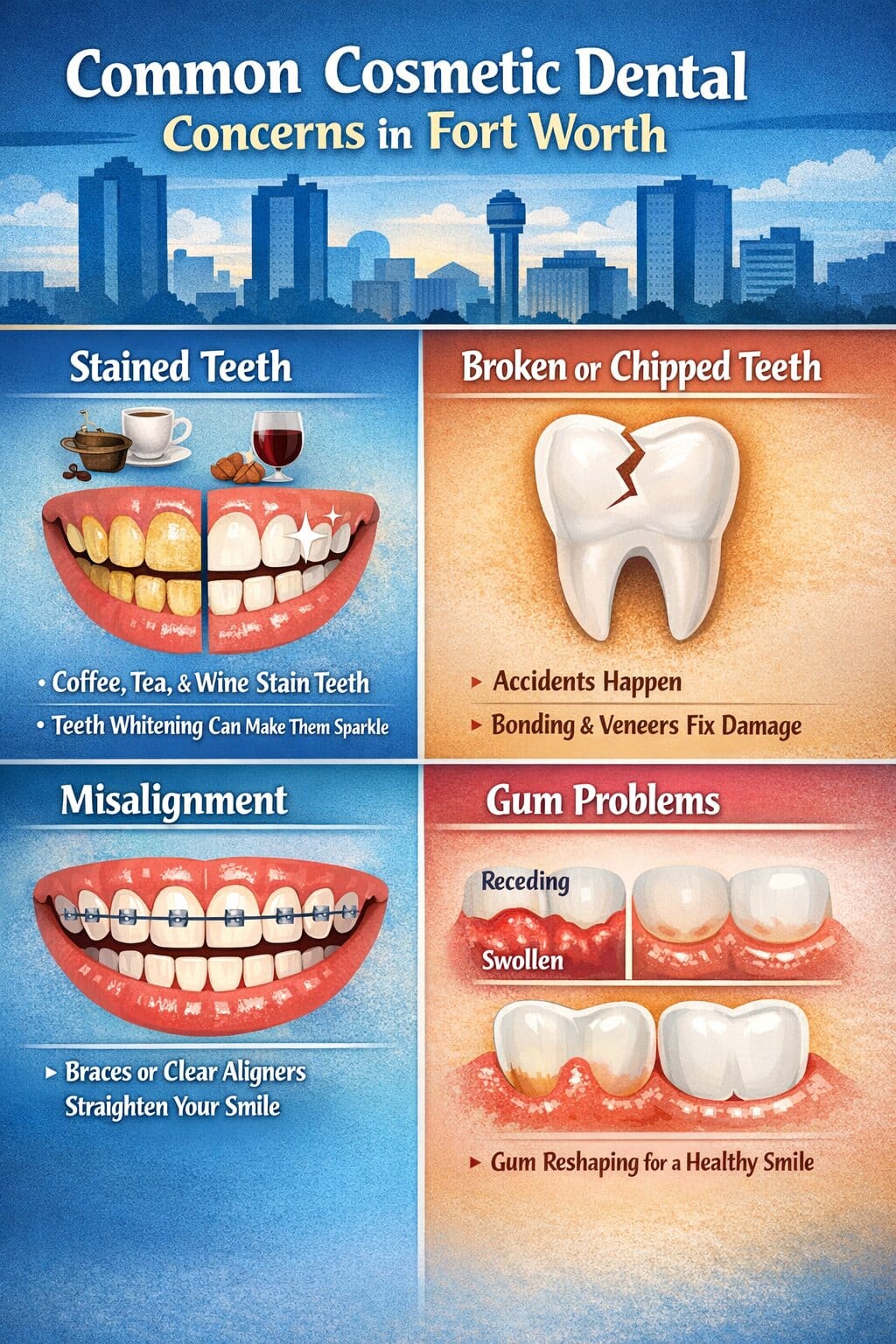 Common Cosmetic Dental Concerns in Fort Worth
