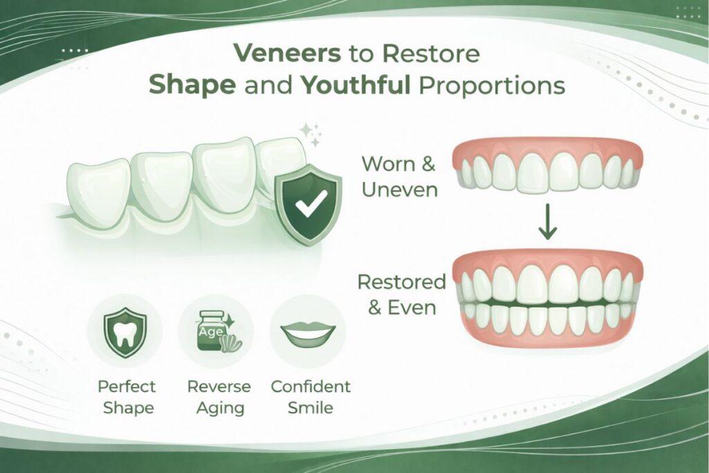 Veneers to Restore Shape and Youthful Proportions