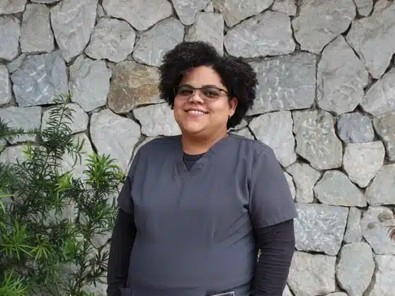 Portrait of a female veterinary staff member at Condado Veterinary Hospit