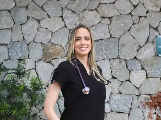 Portrait of a veterinarian with stethoscope at Condado Veterinary Hospital