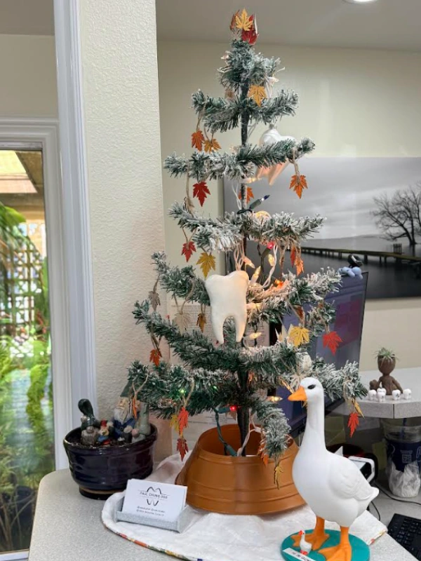 Dental office with Christmas tree decorations