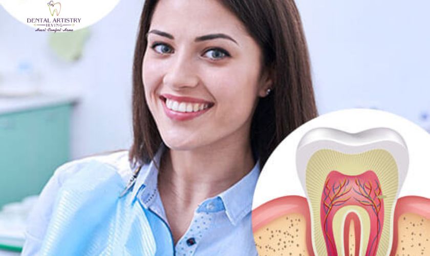 Young brunette woman smiling against a neutral background