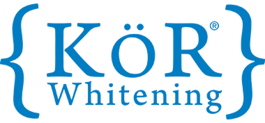 KoR Whitening logo and branding graphic on a white background