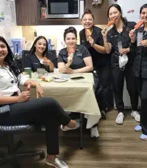 v smile family dental team with dr. vijaya kallam in frisco