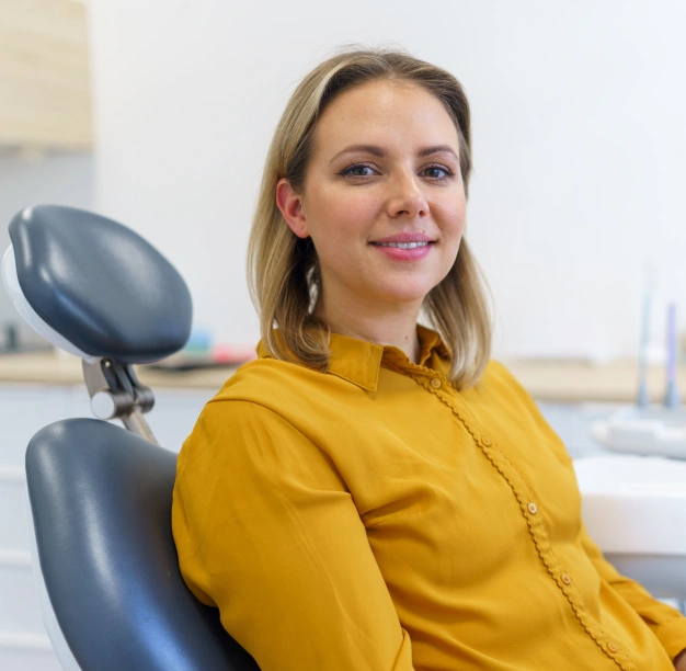 Patient sitting comfortably in the dental chair for a periodontal gum disease evaluation at The Dentist Place of Clearwater in Clearwater, FL
