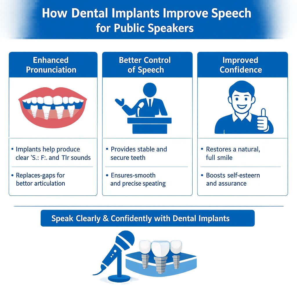 how dental implants improve speech for public speakres