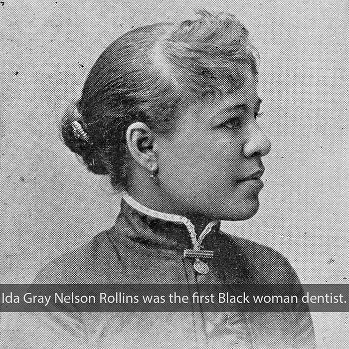 ida-gray-2022_700.jpg Black and white portrait photograph of Ida Gray Nelson Rollins, first Black woman dentist, in professional attire.