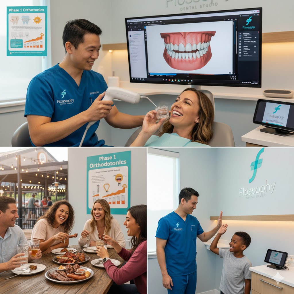 Dr. Matthew Le performing an iTero 3D digital smile scan for a clear aligner patient in North Fort Worth.