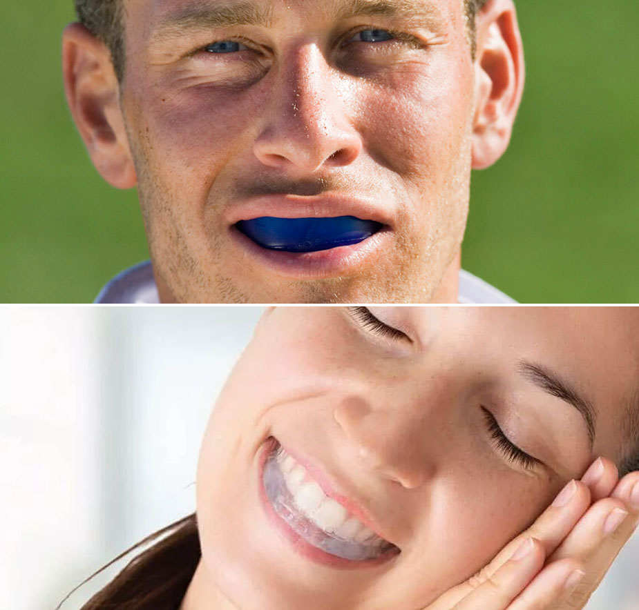 Patient with Mouth Guards and Night Guards