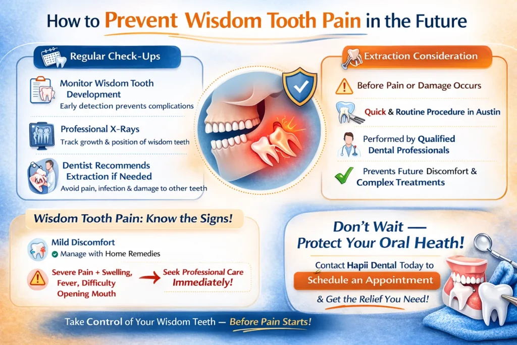 Prevent wisdom tooth pain with checkups and early extraction in Austin TX.