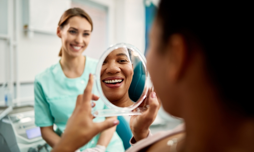 the dental lounge for routine dental checkups