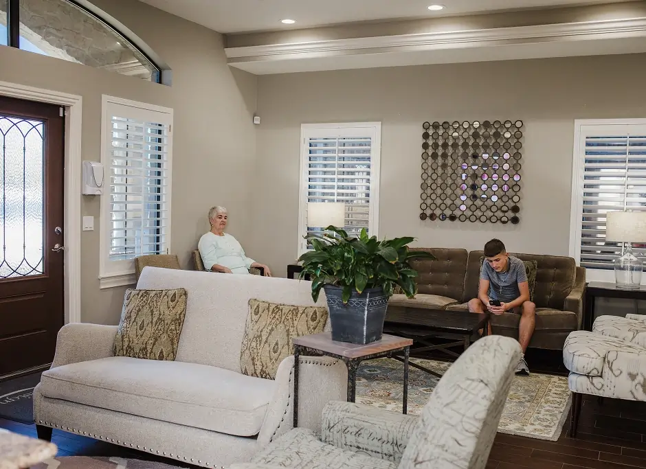 Comfortable patient waiting area at Katy Smile Design dental office in Katy, TX