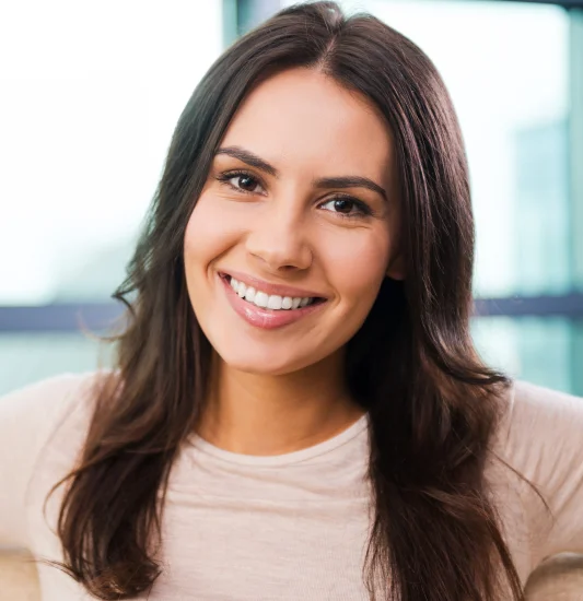 Smiling woman with a bright, natural-looking smile