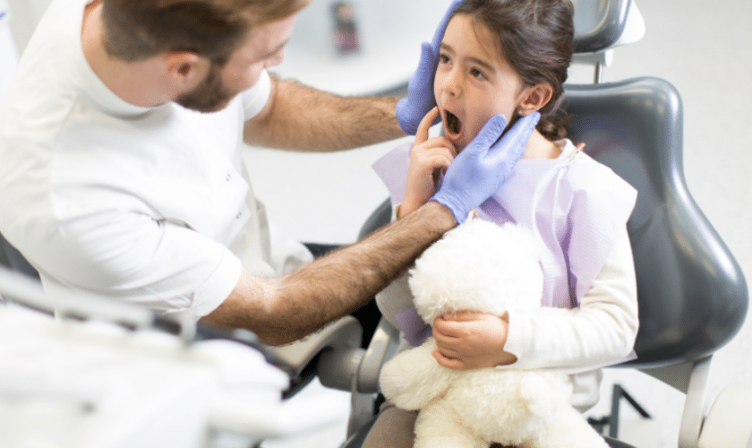 Child visiting a family dentist for a back-to-school dental checkup in Charlottesville VA