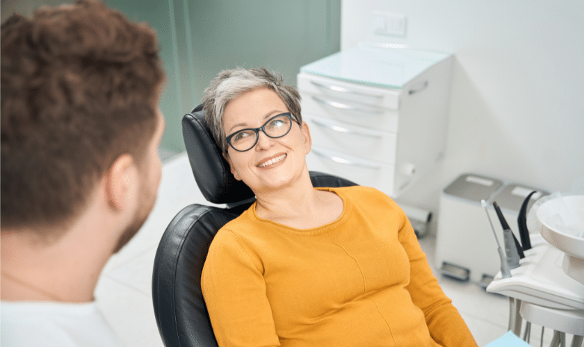 Patient discussing affordable dental care options with a dentist in Charlottesville VA at Rugby Dental Arts