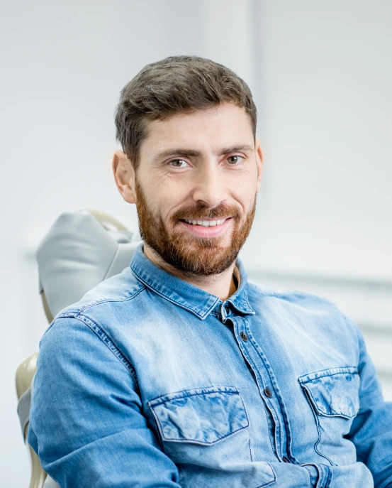 A relaxed, comfortable patient experiencing anxiety-free sedation dentistry at South Arlington Smiles.