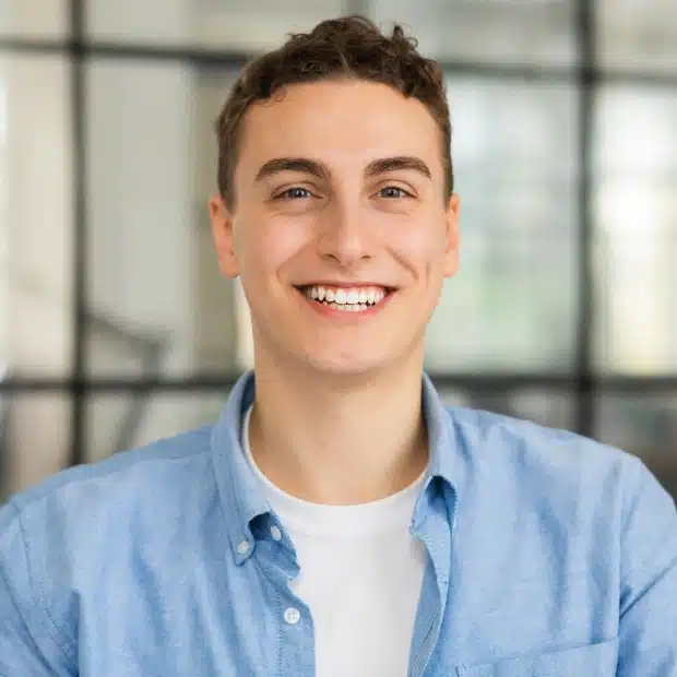 Young male patient smiling