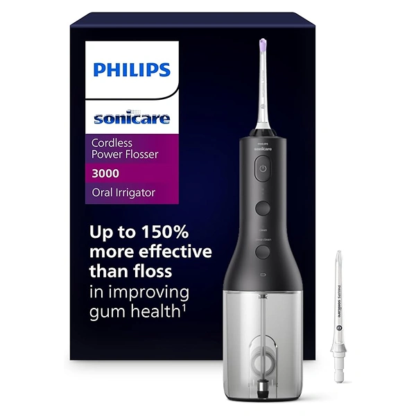 Philips Sonicare Cordless Power Flosser 3000, Black, HX3826/23