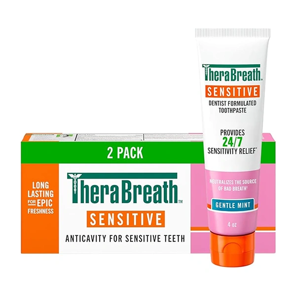 TheraBreath Sensitive Toothpaste, Gentle Mint, 4 Oz, 2-Pack