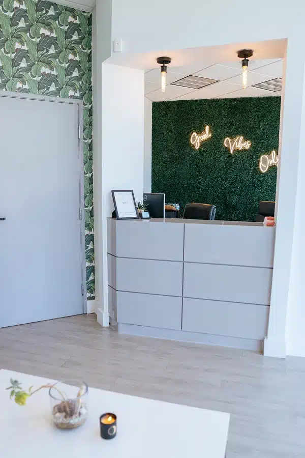 Welcoming front desk and check-in area at TRU Dentistry SoCo in South Austin, TX