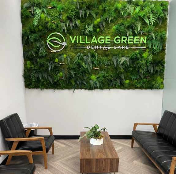 Modern reception area at Village Green Dental Care in Kanata