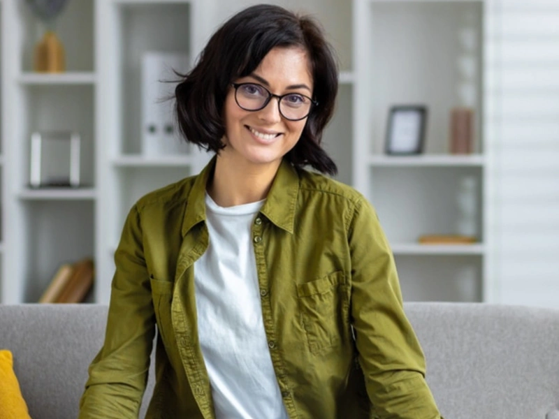 Smiling woman after a professional dental cleaning (prophylactic care) at The Woodlands Dentistry and Orthodontics in The Woodlands, TX