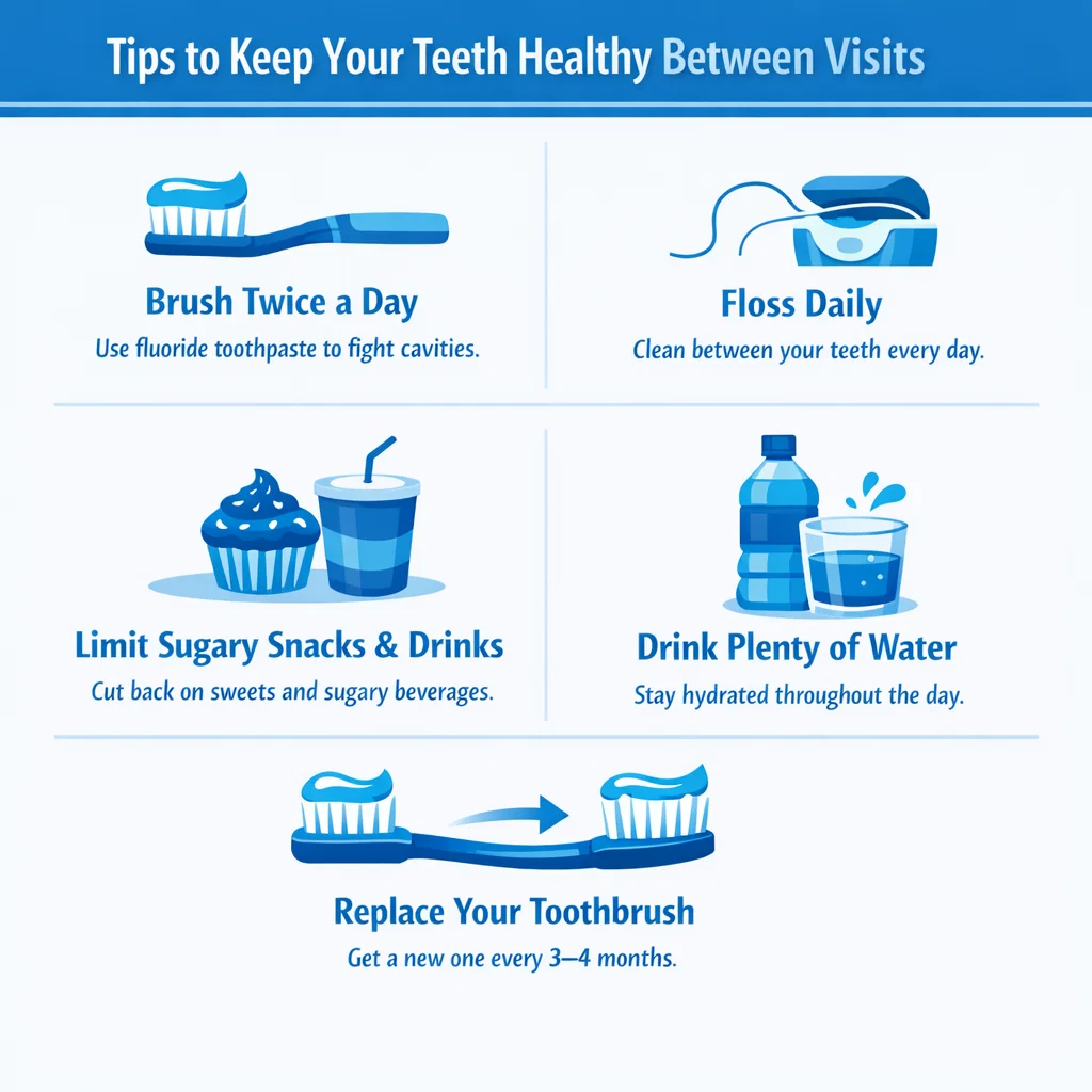 How Routine Cleanings Help You Stay Ahead of Cavities and Gum Disease 3 tips to keep teeth healthy between visits