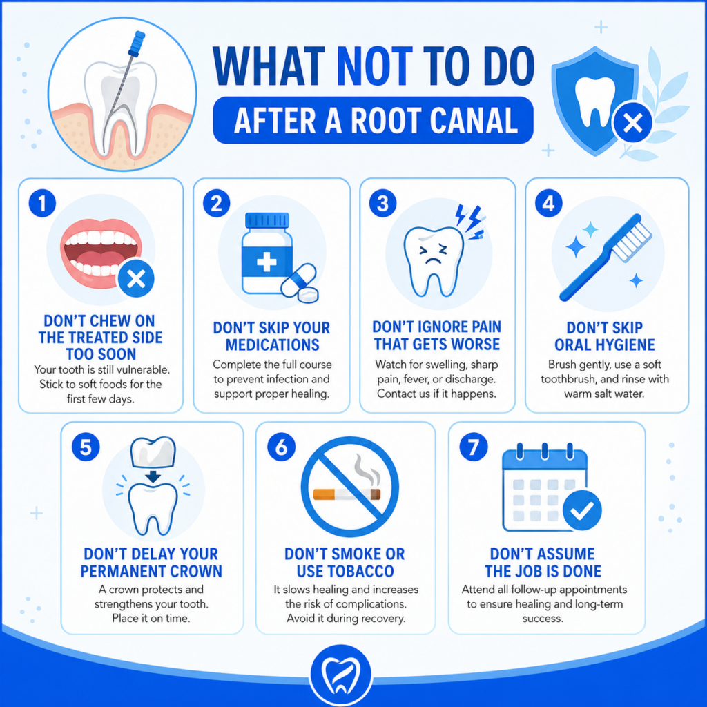 Root Canal Recovery: What Not to Do 1 what not to do after root canal